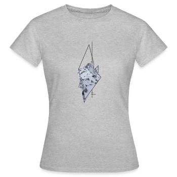 Berg Grafik Muster - Frauen T-Shirt - Grau meliert - Vorne - AI Model Female 172 dark (172cm)