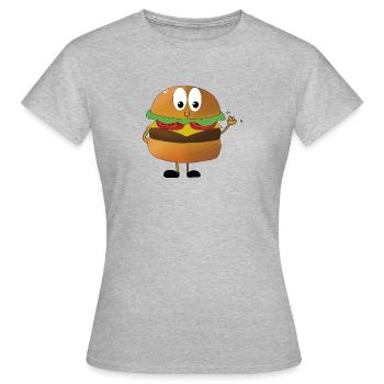 hamburger - T-shirt Femme - gris chiné - Devant - AI Model Female 172 dark (172cm)