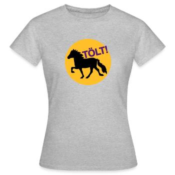 TÖLT! - Frauen T-Shirt - Grau meliert - Vorne - AI Model Female 172 dark (172cm)