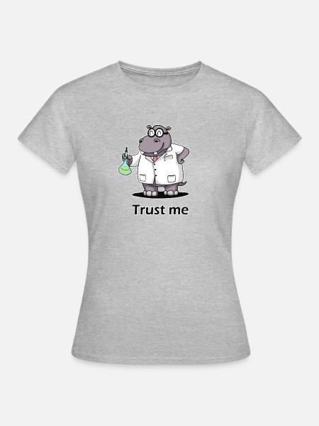 Nilpferd im Labor - Frauen T-Shirt - Grau meliert