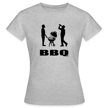 BBQ - Frauen T-Shirt - Grau meliert - Vorne - AI Model Female 172 dark (172cm)