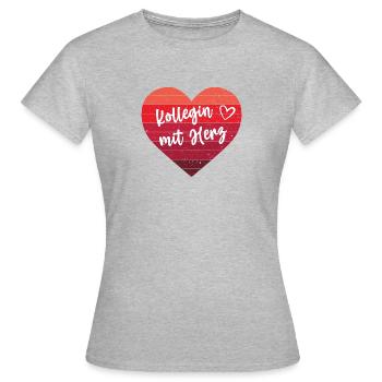 Kollegin mit Herz Büro Arbeit Beste Kolleginnen - Frauen T-Shirt - Grau meliert - Vorne - AI Model Female 172 dark (172cm)