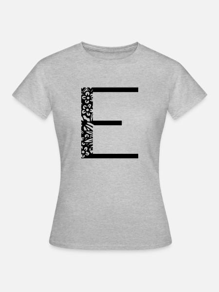 Buchstabe E - Frauen T-Shirt - Grau meliert