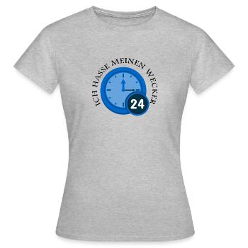 Alarm Clock Clock Time Gift Idea - Women's T-Shirt - heather grey - Front - AI Model Female 172 dark (172cm)