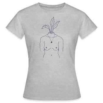 Yin & Yang Lady Plant - Women's T-Shirt - heather grey - Front - AI Model Female 172 dark (172cm)