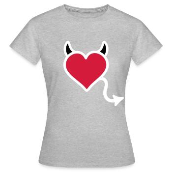 Devil devil heart - Women's T-Shirt - heather grey - Front - AI Model Female 172 dark (172cm)