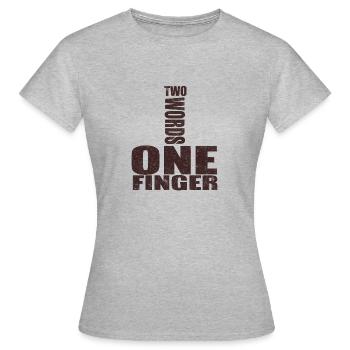 one finger - T-shirt Femme - gris chiné - Devant - AI Model Female 172 dark (172cm)