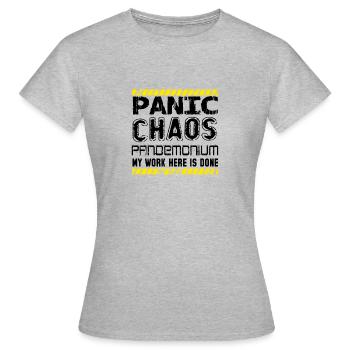 chaos panique - T-shirt Femme - gris chiné - Devant - AI Model Female 172 dark (172cm)