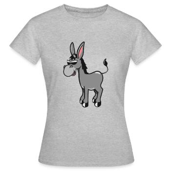 donkey sweet laugh animal muli funny nature baby child - Women's T-Shirt - heather grey - Front - AI Model Female 172 dark (172cm)