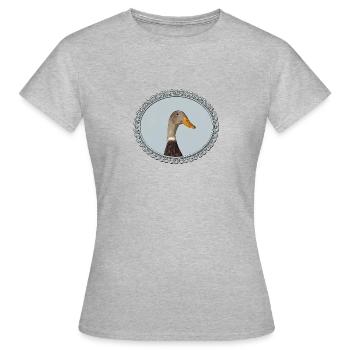 Laufente im rahmen - Frauen T-Shirt - Grau meliert - Vorne - AI Model Female 172 dark (172cm)