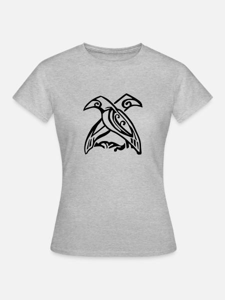 I corvi di Odino: Huginn & Muninn - Maglietta da donna - grigio melange