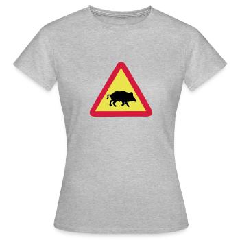 enseigne cochon - T-shirt Femme - gris chiné - Devant - AI Model Female 172 dark (172cm)