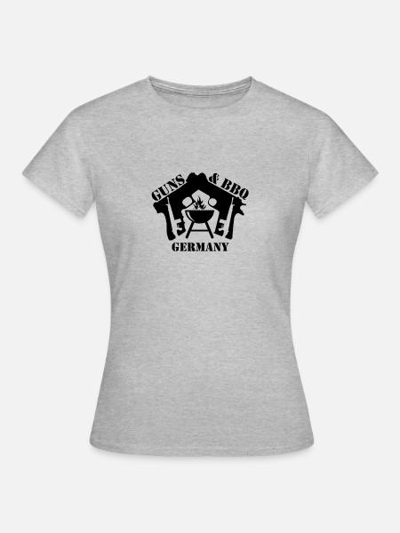 Guns & BBQ Germany 2 - Frauen T-Shirt - Grau meliert
