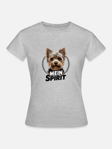 Yorkie Yorkshire Terrier mein Spirit Seelenhund - Frauen T-Shirt - Grau meliert