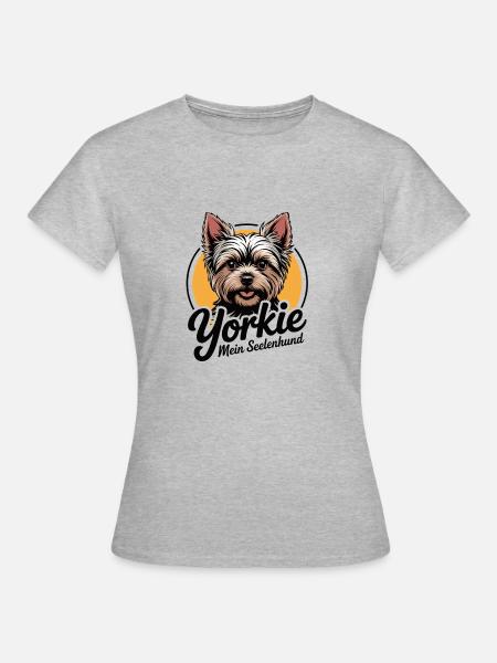 Yorkie Yorkshire Terrier mein Spirit Seelenhund - Frauen T-Shirt - Grau meliert