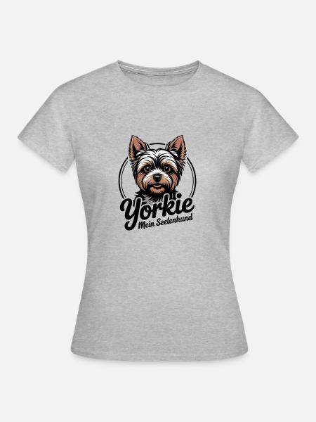 Yorkie Yorkshire Terrier mein Spirit Seelenhund - Frauen T-Shirt - Grau meliert