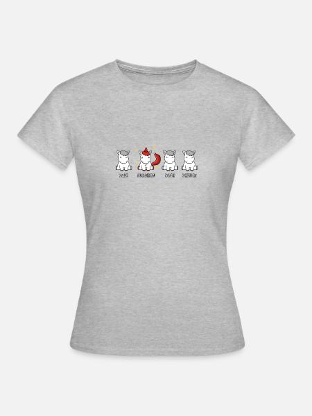 Feuerwehrfrau - das Einhorn in der Berufswelt - Frauen T-Shirt - Grau meliert