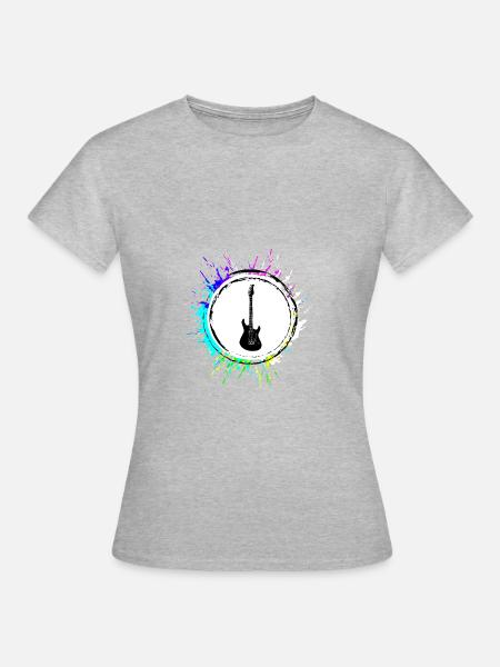 Gitarre Symbol - Frauen T-Shirt - Grau meliert