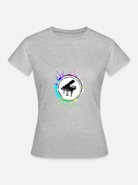 Klavier musik - Frauen T-Shirt - Grau meliert