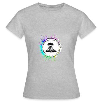 Volcano icon icon - Women's T-Shirt - heather grey - Front - AI Model Female 172 dark (172cm)