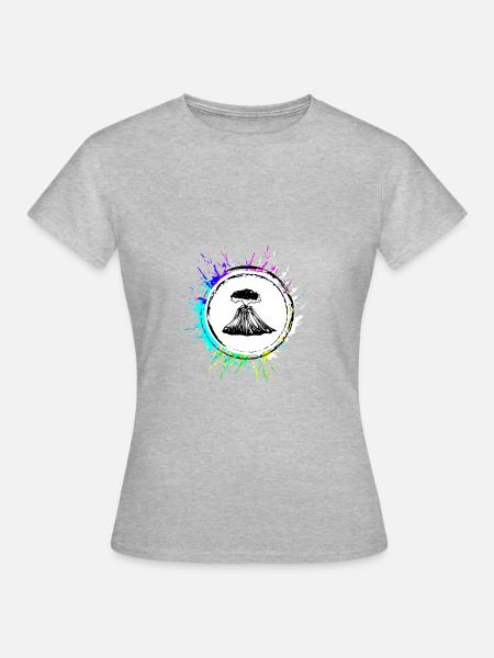 Vulkan icon symbol - Frauen T-Shirt - Grau meliert