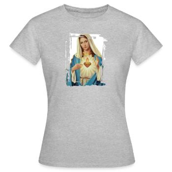 Holly Mary Maria Madonna Mariana Vierge Marie - T-shirt Femme - gris chiné - Devant - AI Model Female 172 dark (172cm)