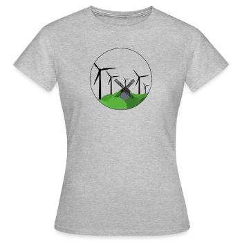 Wind turbine / windmill - Women's T-Shirt - heather grey - Front - AI Model Female 172 dark (172cm)