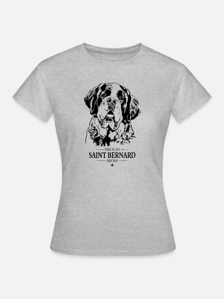 Saint Bernard Mom Hunde Hund Bernhardiner Wilsigns - Frauen T-Shirt - Grau meliert