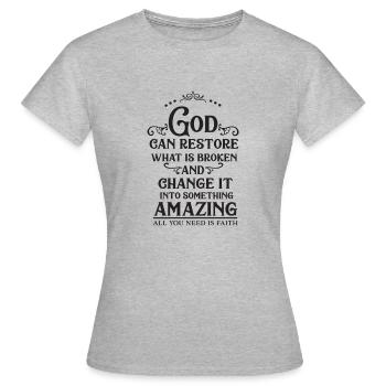 Bible Verses Christian Proverbs Poster as a Gift - Women's T-Shirt - heather grey - Front - AI Model Female 172 dark (172cm)