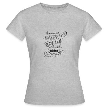 Bible verses Christian Proverbs Poster as a gift - Women's T-Shirt - heather grey - Front - AI Model Female 172 dark (172cm)