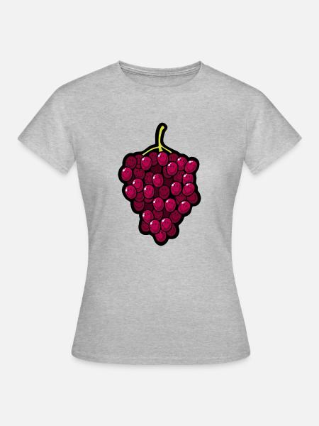 Smiley Grapes - Frauen T-Shirt - Grau meliert