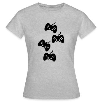 spiele - Frauen T-Shirt - Grau meliert - Vorne - AI Model Female 172 dark (172cm)