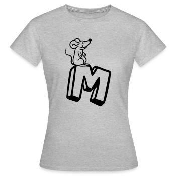 Souris Rat Petite souris Mignonne Lettre M M Lettr - T-shirt Femme - gris chiné - Devant - AI Model Female 172 dark (172cm)