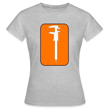 bâton de mesure - T-shirt Femme - gris chiné - Devant - AI Model Female 172 dark (172cm)