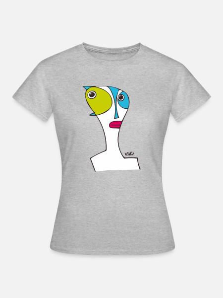 neugierig - Frauen T-Shirt - Grau meliert