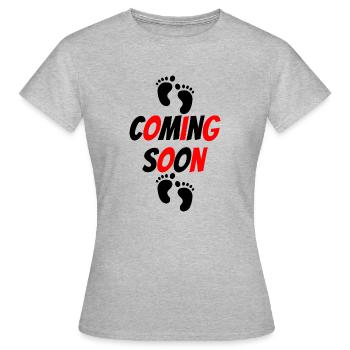 Demnächst!! - Frauen T-Shirt - Grau meliert - Vorne - AI Model Female 172 dark (172cm)