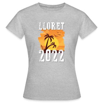 Lloret De Mar 2022 Palm Trees - Women's T-Shirt - heather grey - Front - AI Model Female 172 dark (172cm)