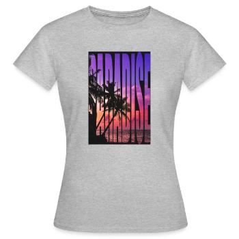Paradise Tshirt Design - Frauen T-Shirt - Grau meliert - Vorne - AI Model Female 172 dark (172cm)
