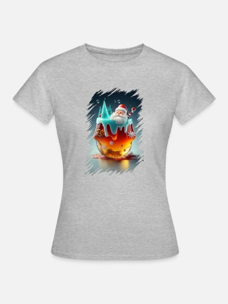 Gelee-Weihnachtsmann - Frauen T-Shirt - Grau meliert