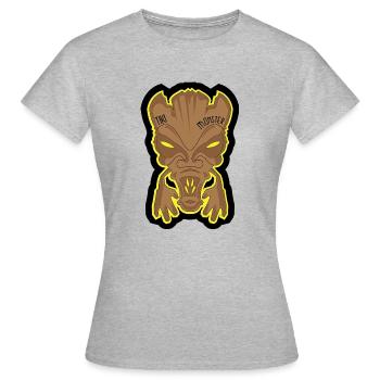 Tiki Monster - T-shirt Femme - gris chiné - Devant - AI Model Female 172 dark (172cm)