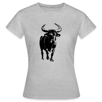 STIER - Frauen T-Shirt - Grau meliert - Vorne - AI Model Female 172 dark (172cm)