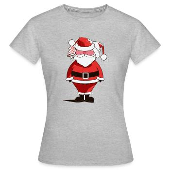 Crazy Weihnachtsmann - Frauen T-Shirt - Grau meliert - Vorne - AI Model Female 172 dark (172cm)