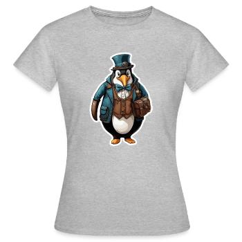Lederhosen / Animal / Traditional costume / Tradition / Penguin - Women's T-Shirt - heather grey - Front - AI Model Female 172 dark (172cm)