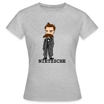 Nietzsche - T-shirt Femme - gris chiné - Devant - AI Model Female 172 dark (172cm)