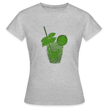 Laby Mojito (schwarze Umrandung) - Frauen T-Shirt - Grau meliert - Vorne - AI Model Female 172 dark (172cm)