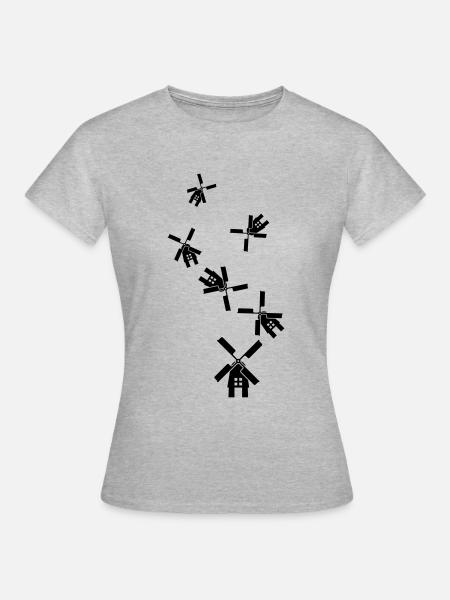 Windmühle Ivon Silhouette - Frauen T-Shirt - Grau meliert