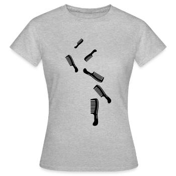 Icône de coiffeur peigne - T-shirt Femme - gris chiné - Devant - AI Model Female 172 dark (172cm)