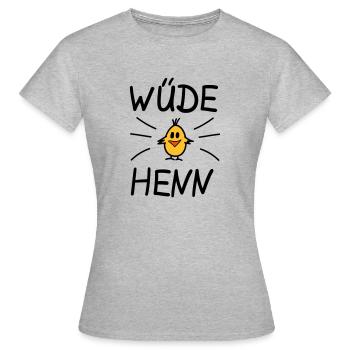Wüde Henn - Frauen T-Shirt - Grau meliert - Vorne - AI Model Female 172 dark (172cm)
