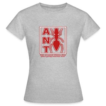 Ant Ameise Silhouette - Frauen T-Shirt - Grau meliert - Vorne - AI Model Female 172 dark (172cm)