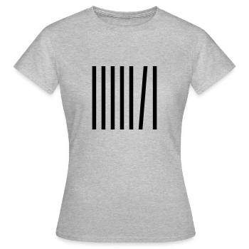 Stripes / Modisches Steifenmuster mit Störung - Frauen T-Shirt - Grau meliert - Vorne - AI Model Female 172 dark (172cm)